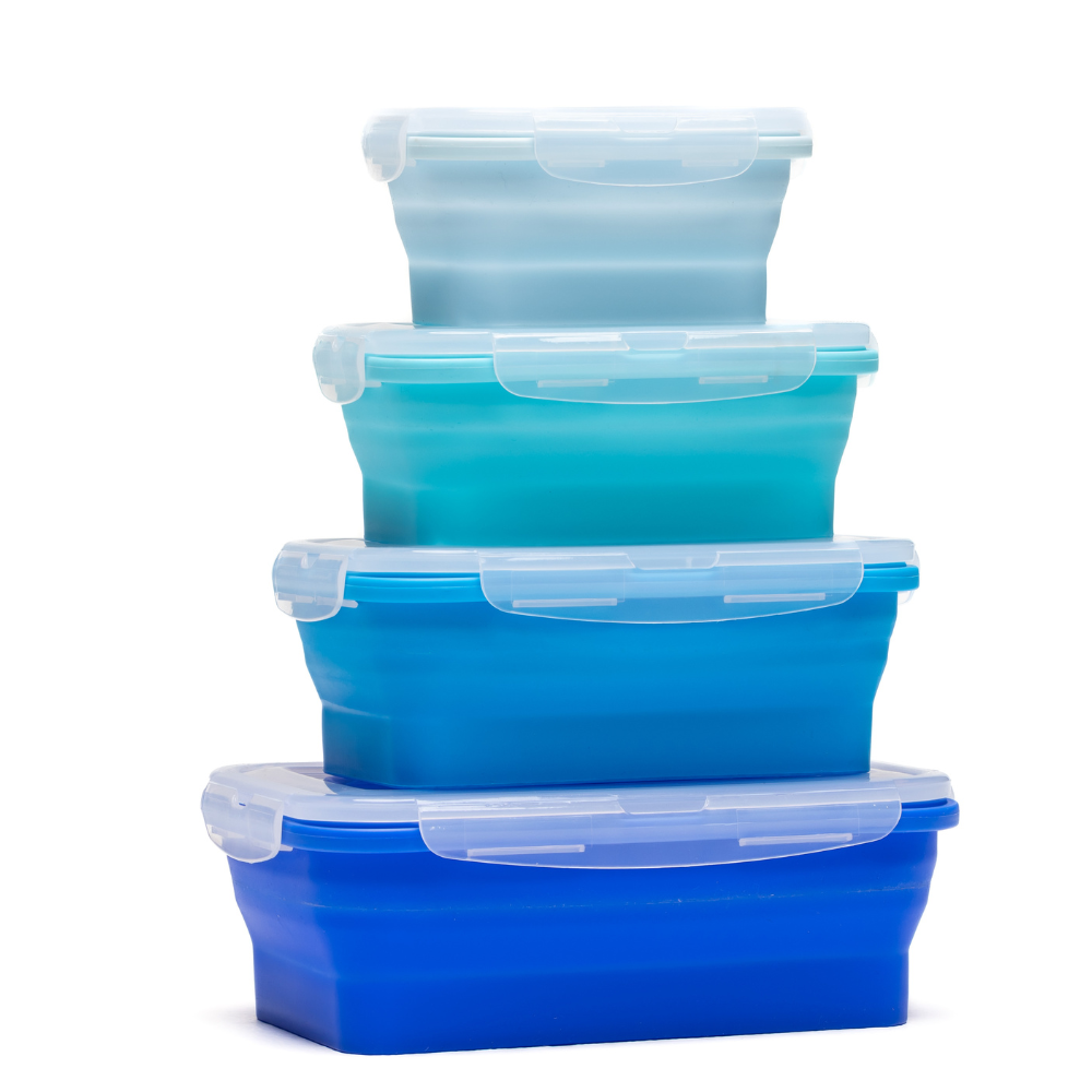 Rectangle Food Containers Sea Set (4-pc) — 350, 540, 800 & 1200 ml