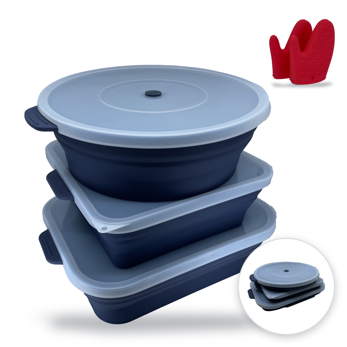 Jumbo Ovenware Set 6L, 6L & 7L (3-pc) with Oven Mitts main photo