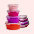 Round Food Containers Sunset Set (4-pc) — 350, 540, 800 & 1200 ml