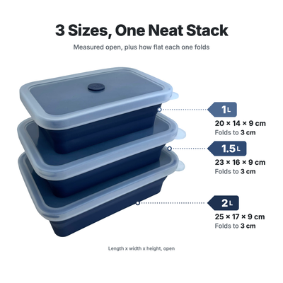 Ultimate Mega Pack – Air Fryer Set sizes, open + folded