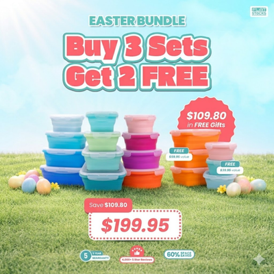 Easter Bundle: Sea Signature Set + Pastel Square Set + Round Sunset Set + FREE Trio Pack + FREE Snack Pack (18-pc)