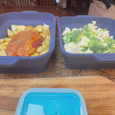 Rectangle Food Containers Sea Set (4-pc) — 350, 540, 800 & 1200 ml
