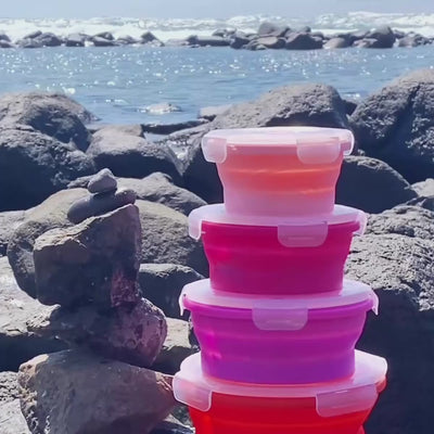 Round Food Containers Sunset Set (4-pc) — 350, 540, 800 & 1200 ml