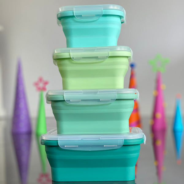 Square Set > 350, 540, 800 & 1200 ml - Flat Stacks Australia